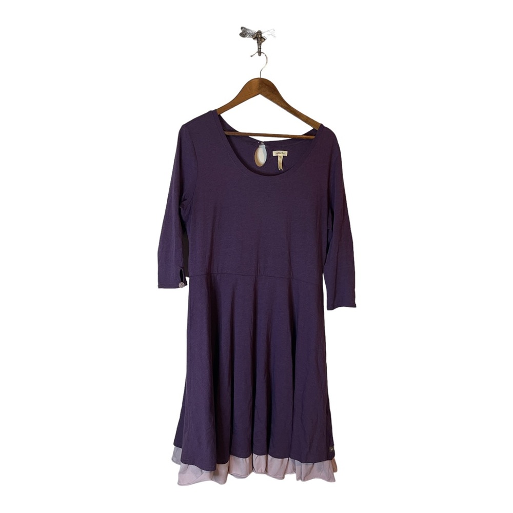 Matilda Jane Purple Midi Dress with Light Pink Hem
